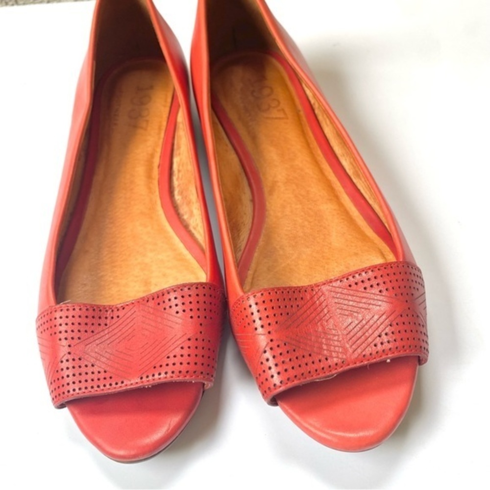 1937 Madewell Burnt Orange Leather Flats | 6.5